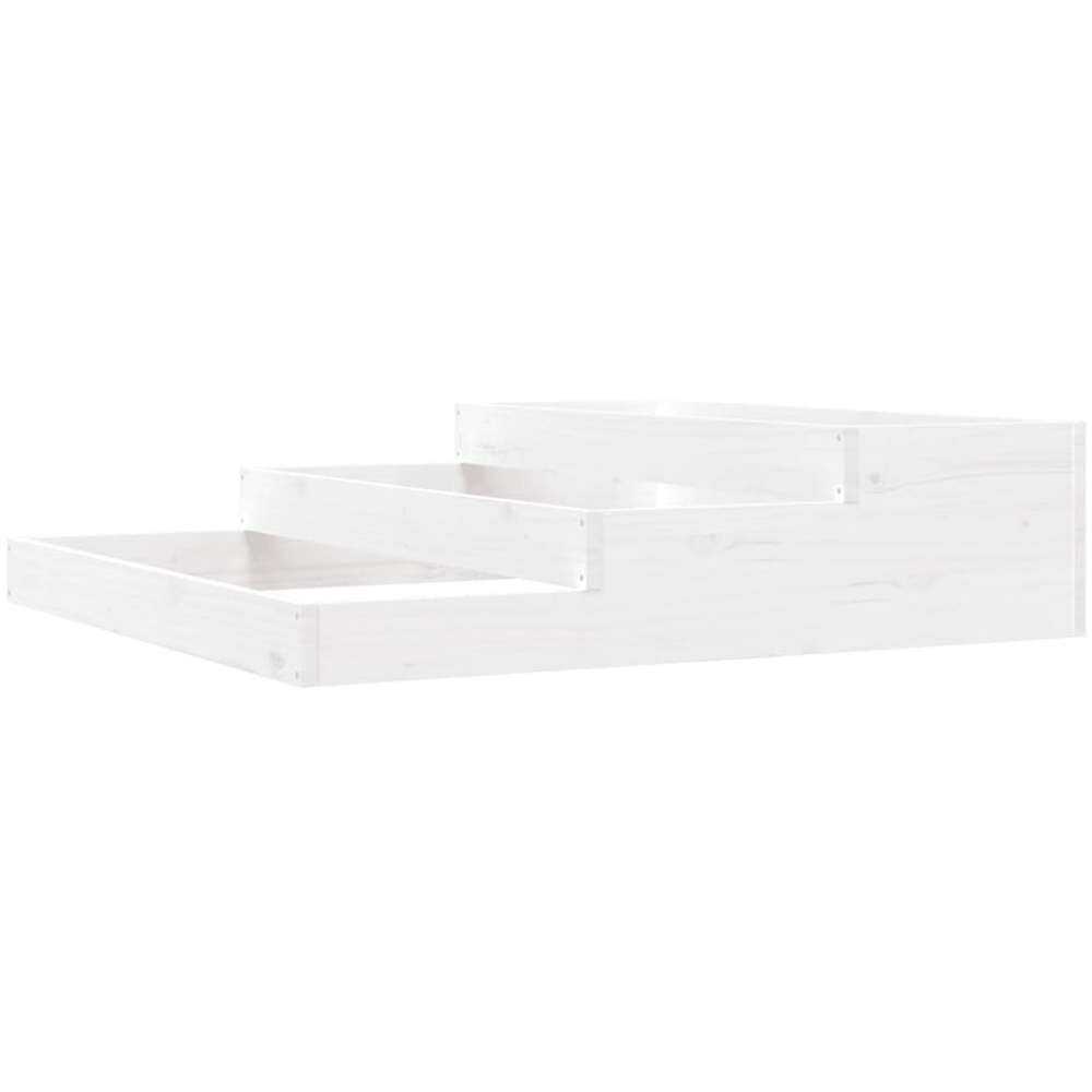 vidaXL White Solid Pine Wood Stair Step Garden Planter 27 x 107 x 107cm Image 1