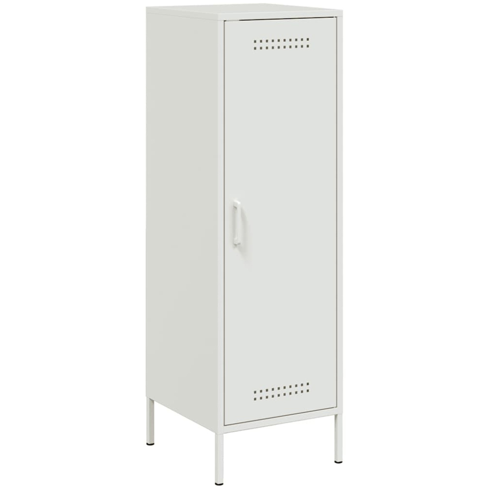vidaXL Single Door White Steel Highboard Image 2