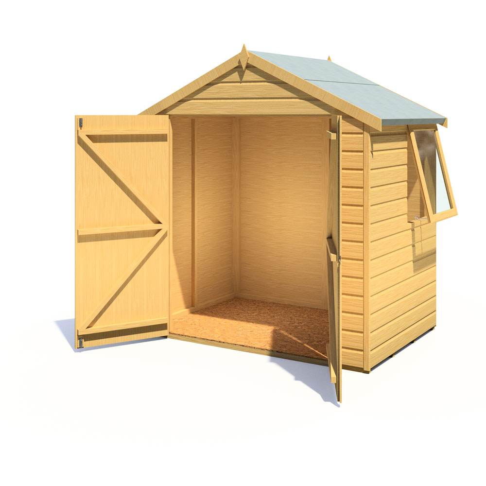 Shire Bute 4 x 6ft Double Door Dip Treated Shiplap Shed Image 3