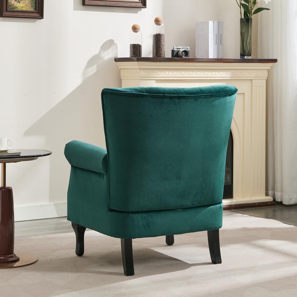 Furniture One Velvet Accent High Back Tub Chair Image 7