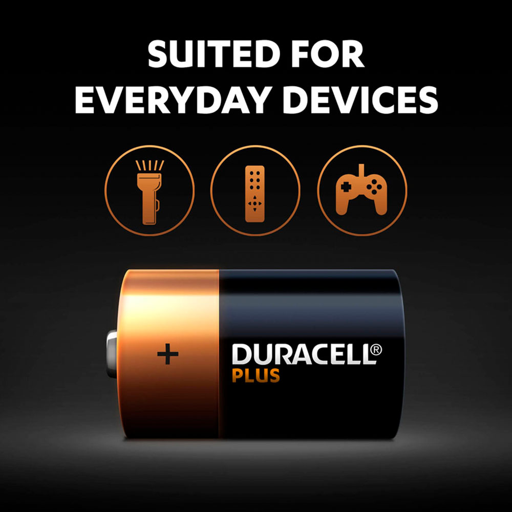 Duracell Plus D 4Pack Batteries Wilko