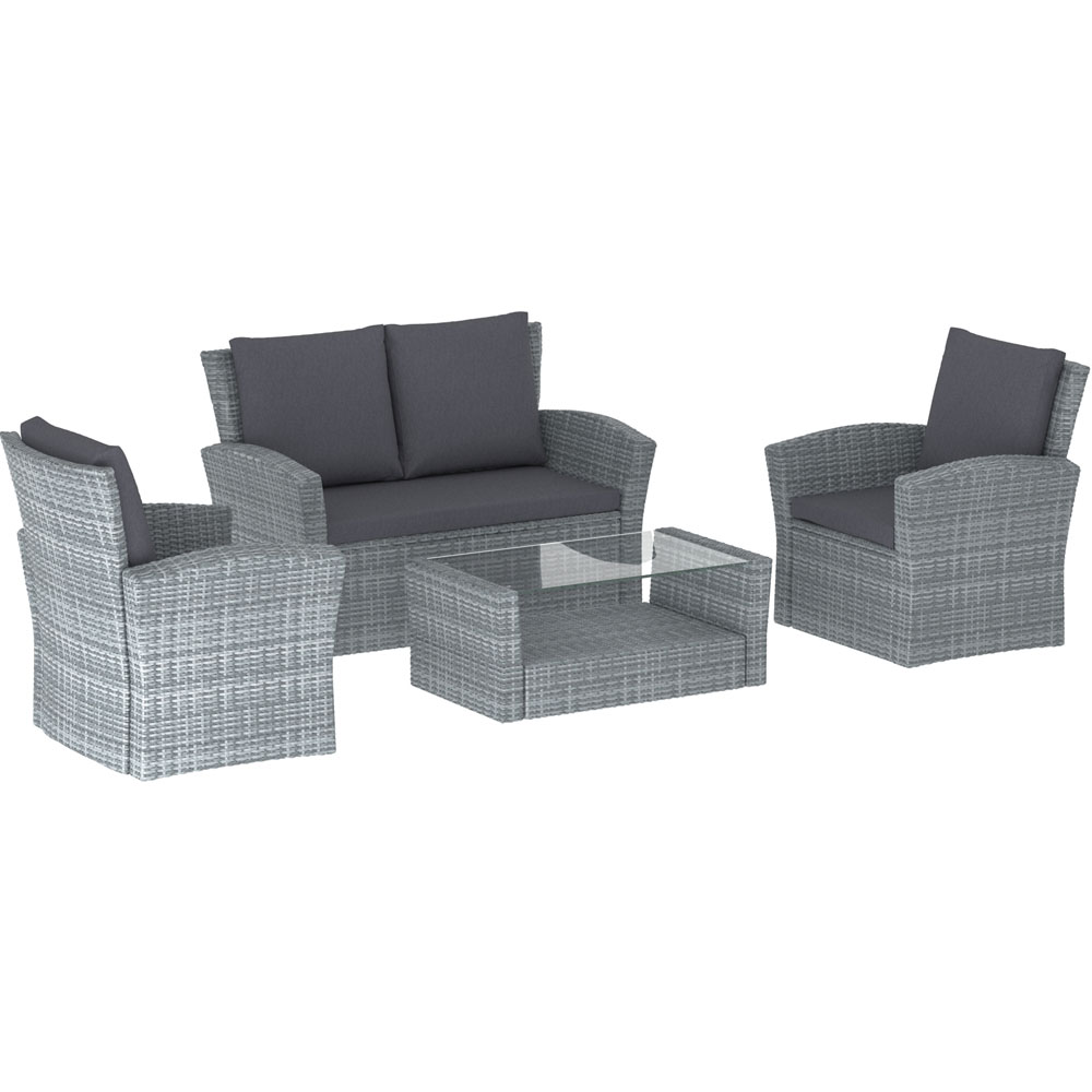 Garden Vida Mylor 4 Seater Grey Rattan Lounge Set Image 2