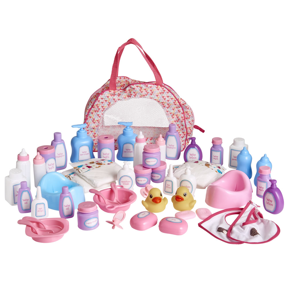 Wilko 50 piece Baby Doll Accessories with Bag Image 1