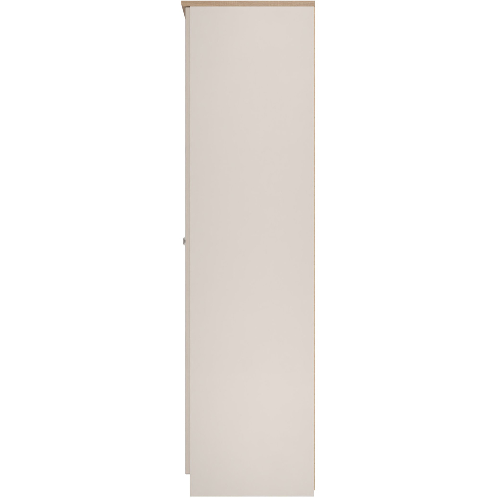 Crowndale Sussex 3 Door Kashmir Ash and Bardolino Oak Tall Mirror Wardrobe Ready Assembled Image 7