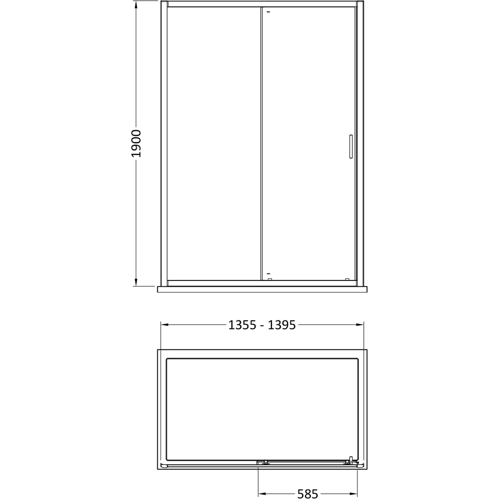 Oem Brushed Brass Single Sliding Shower Door 1400mm Image 2