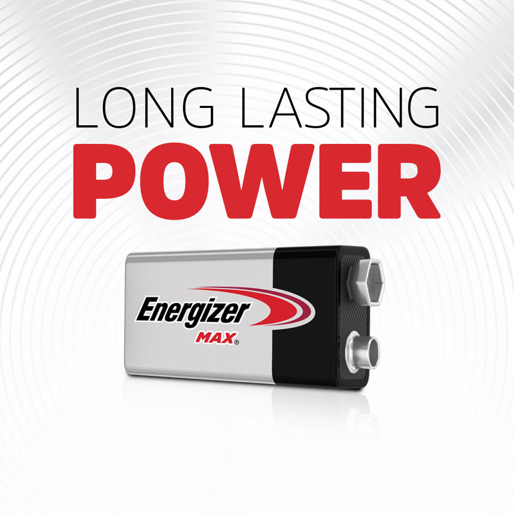 Energizer Max 2 Pack 9V Alkaline Batteries Image 3