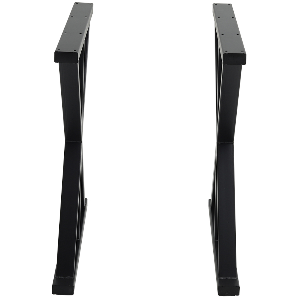 Living and Home 2 Pack Black Industrial X Shape Steel Table Leg 60 x 70cm Image 4