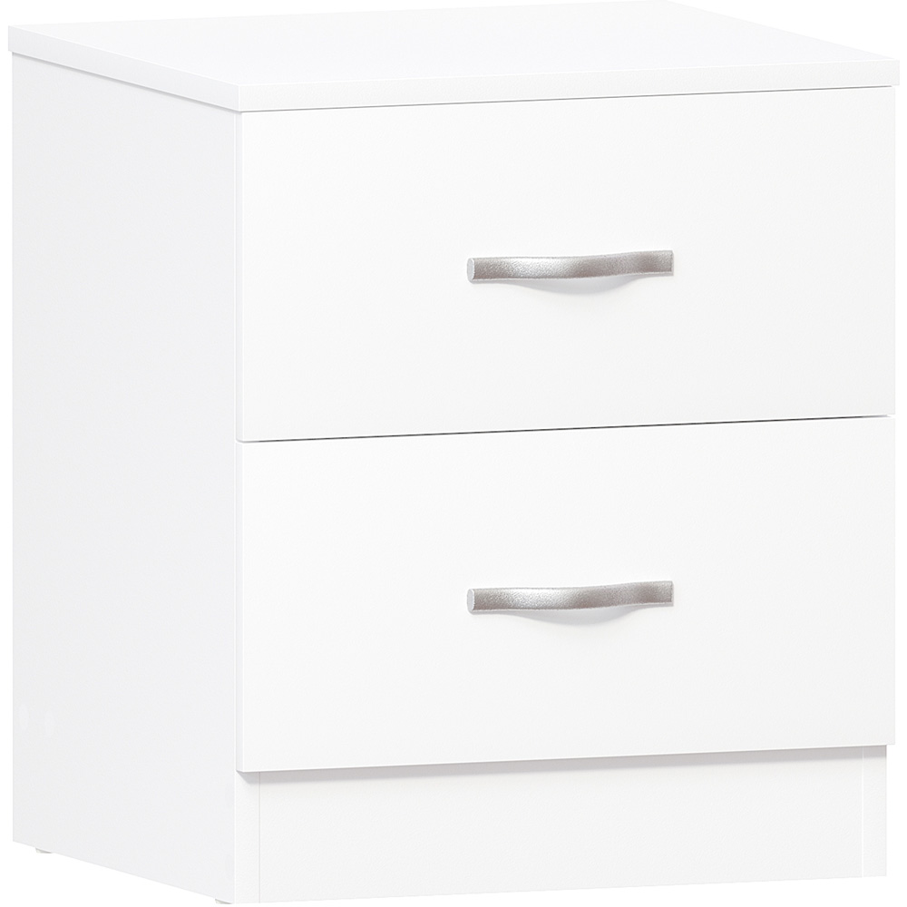 Vida Designs Riano 2 Drawer White Bedside Table Image 2
