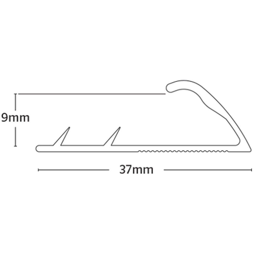 Gripperrods M20A 9mm Silver Aluminium Single Edge Naplock Door Bar Threshold 90cm Image 2