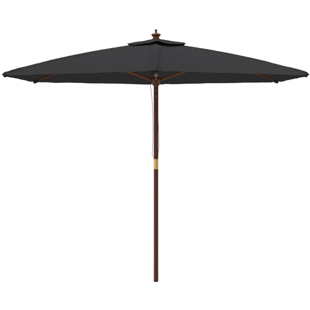 vidaXL Black Garden Parasol 2.4 x 2.9m Image 2