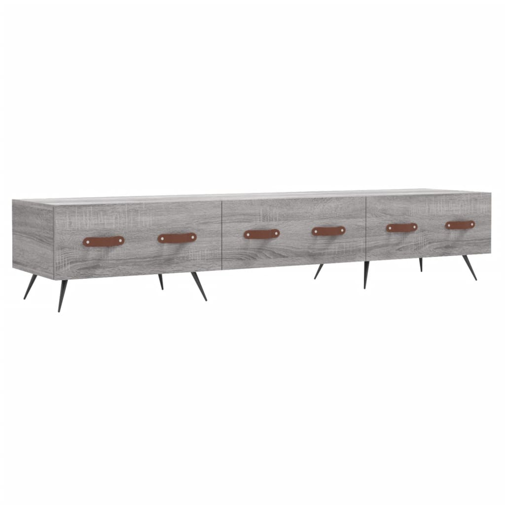 vidaXL 3 Drawer Grey Sonoma TV Cabinet Image 2