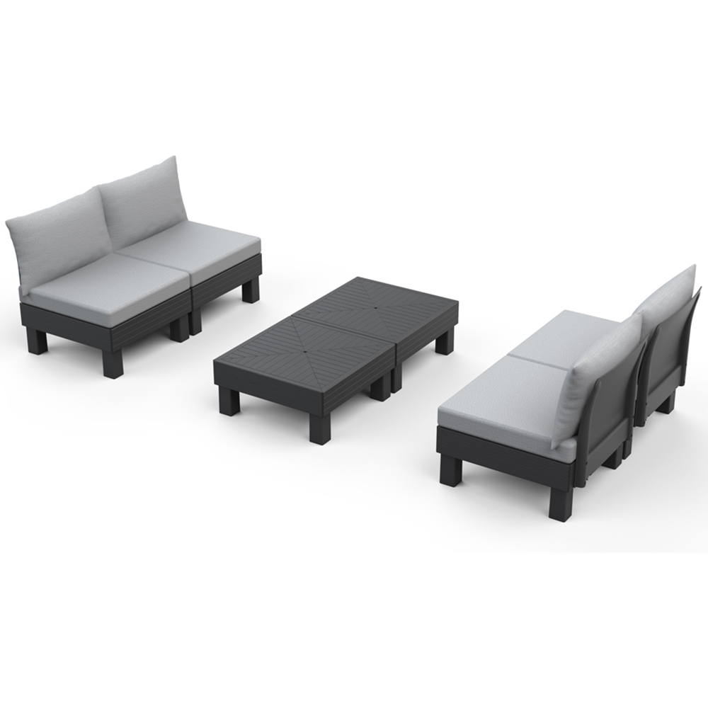 Keter Elements 4 Seater Grey Lounge Set with Cushions Image 2