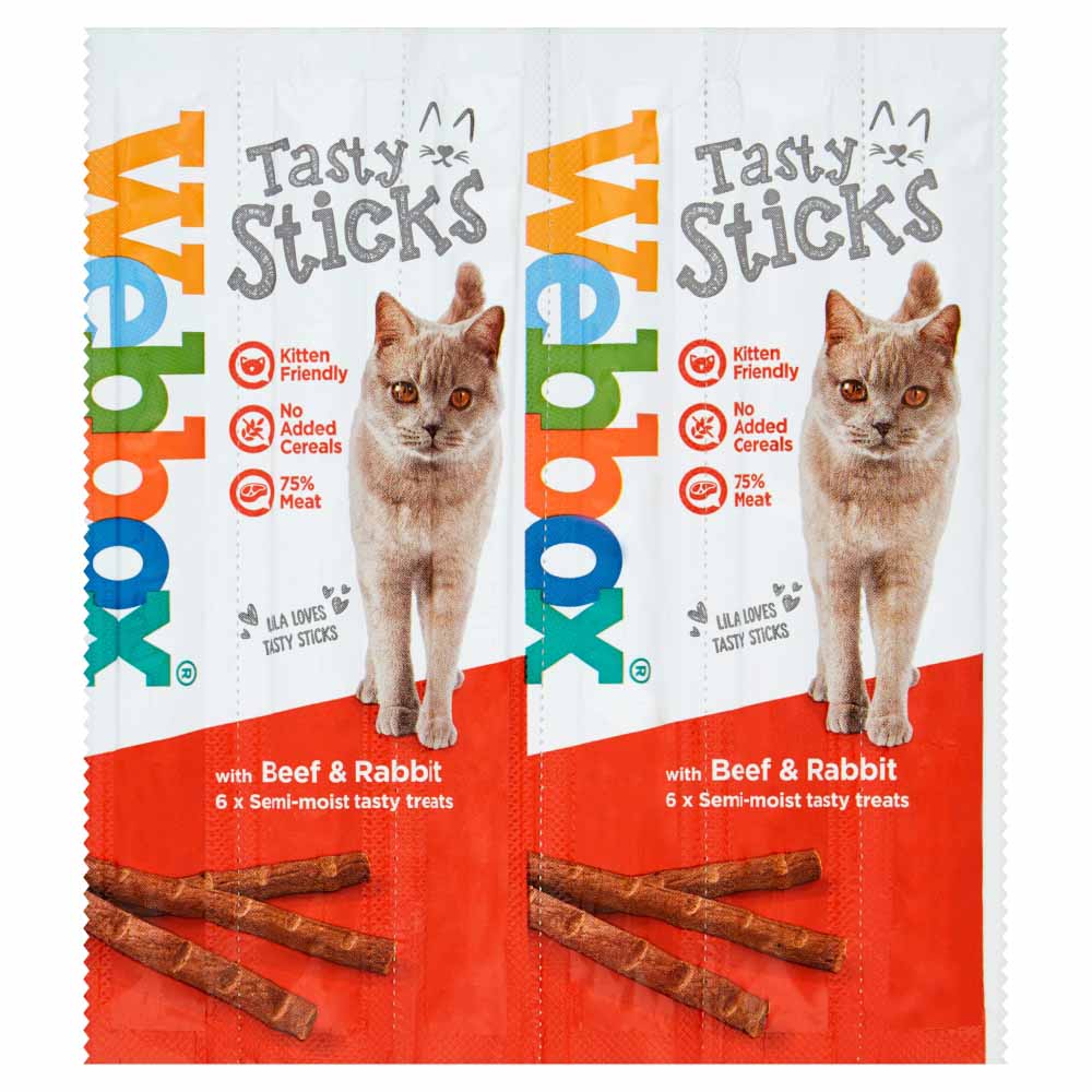 Webbox Cat Delight Beef Chewy Sticks 6x5g Image