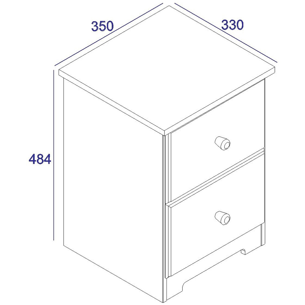 Colorado 2 Drawer Petite Bedside Table Image 8