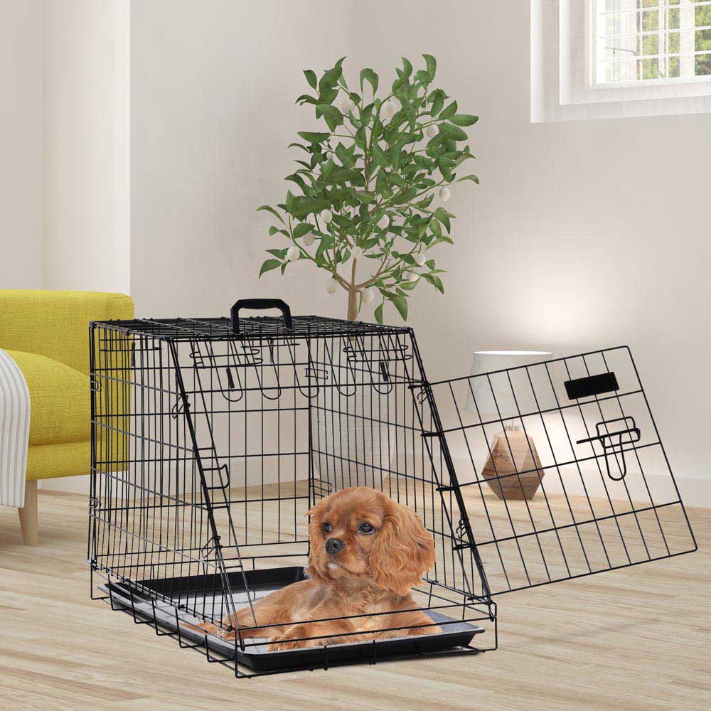 PawHut Metal Collapsible Car Dog Crate Image 9