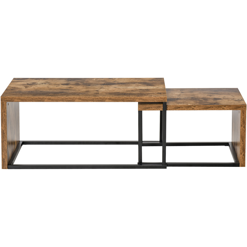 Portland Industrial Brown Nest of Coffee Tables Set of 2 Image 2