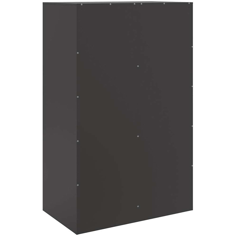 vidaXL 2 Door 2 Shelf Black Steel Sideboard Image 8