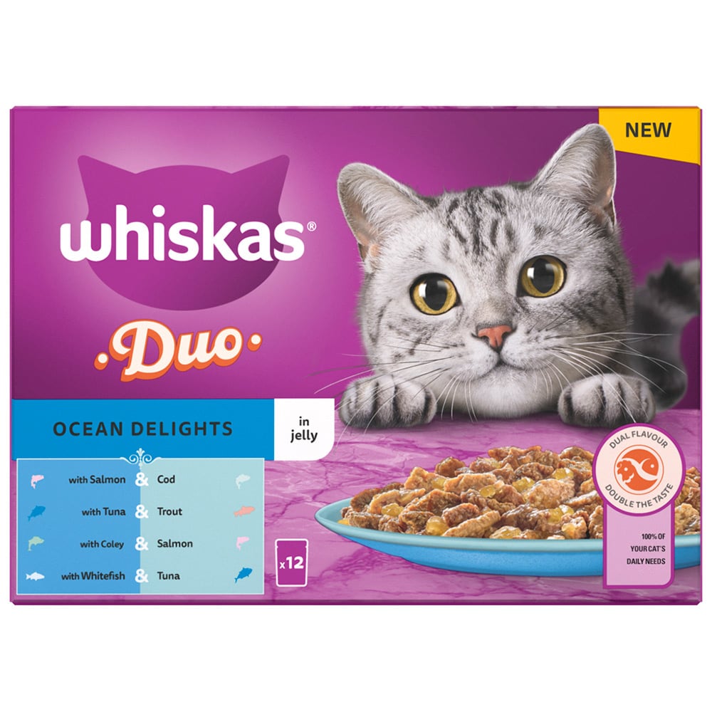 Whiskas Pouches Ocean Delight in Jelly Adult Cat Wet Food 85g Case of 4 x 12 Pack Image 5