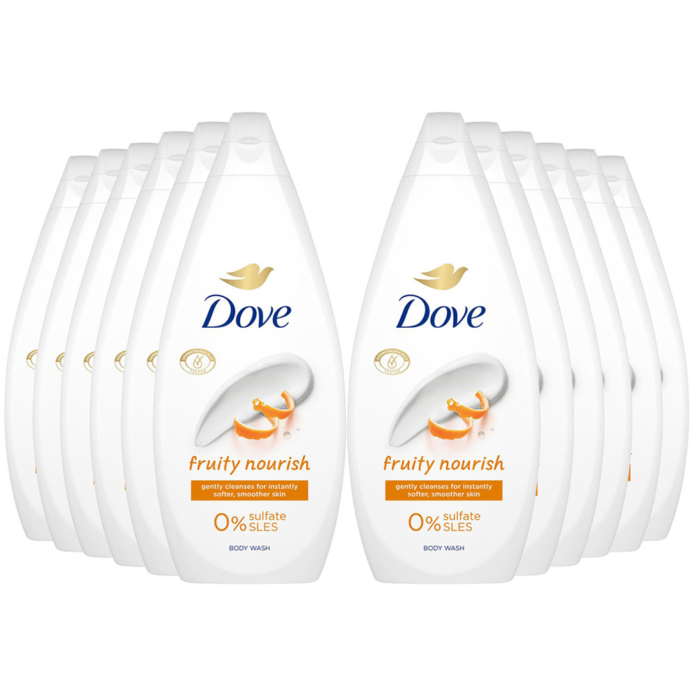 Dove Fruity Nourish Soft and Smooth Skin Body Wash 720ml 12 Pack Image 1
