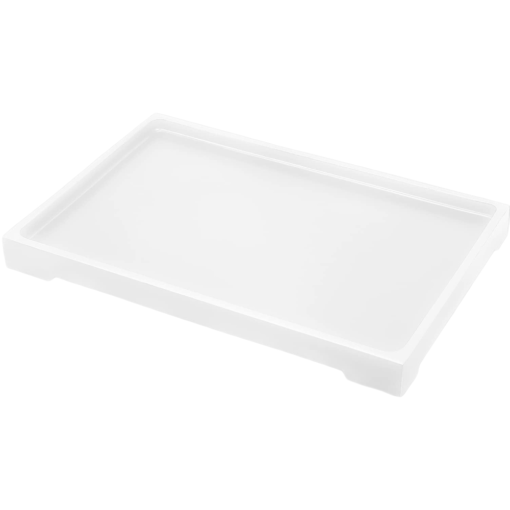 ATEK Large White Multi-Purpose Resin Vanity Serving Tray Image 1