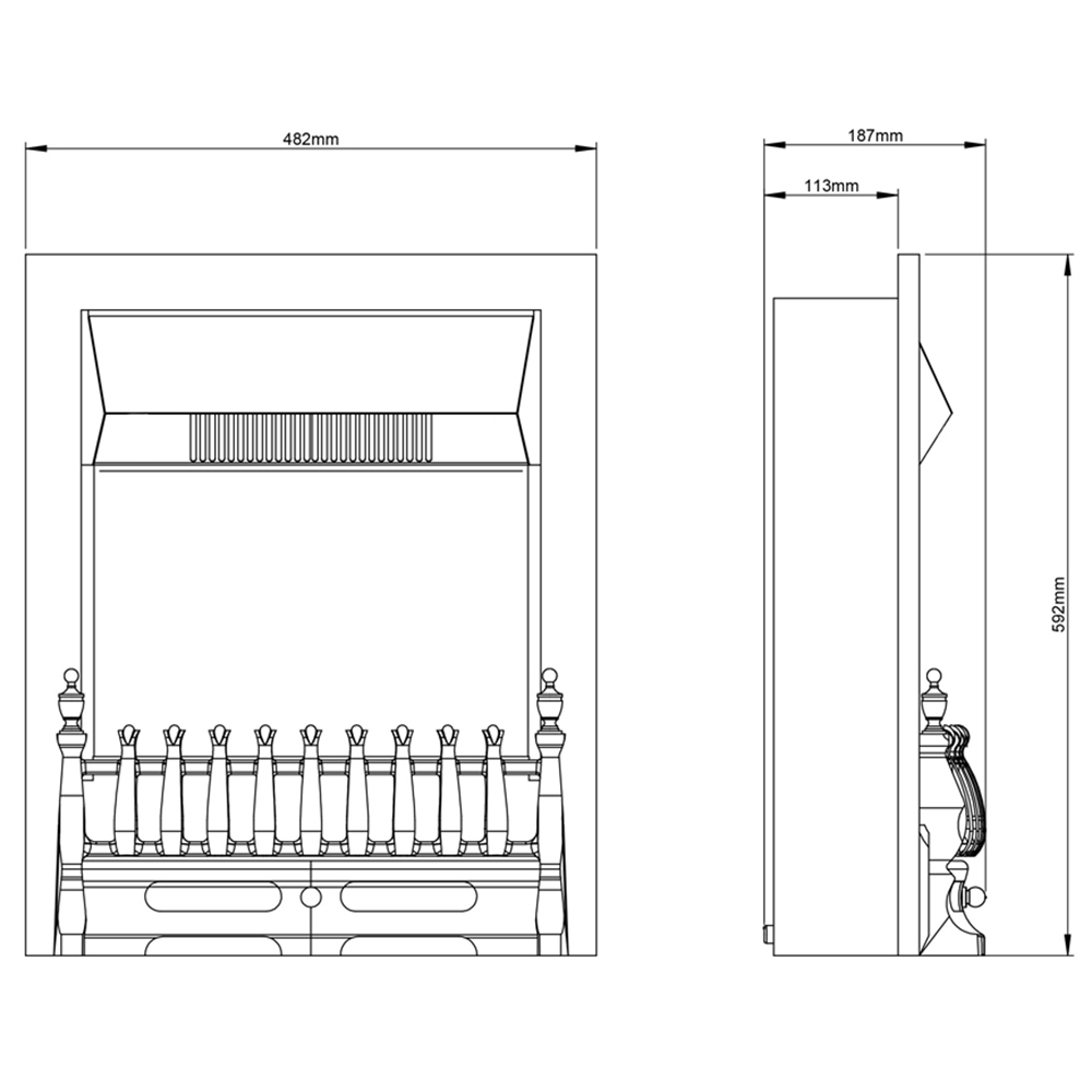 Be Modern Bayden Brass Electric Fireplace Suite with Remote 16 inch Image 7
