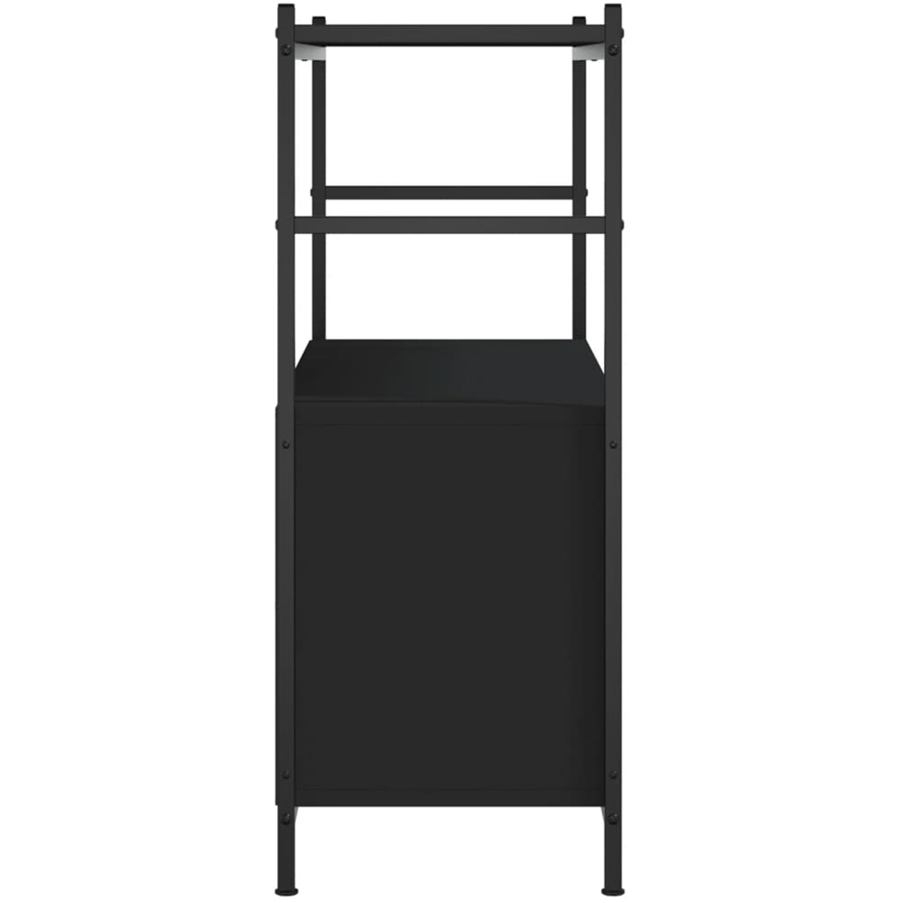 vidaXL 3 Shelf Black Wood and Steel Bookcase Image 5