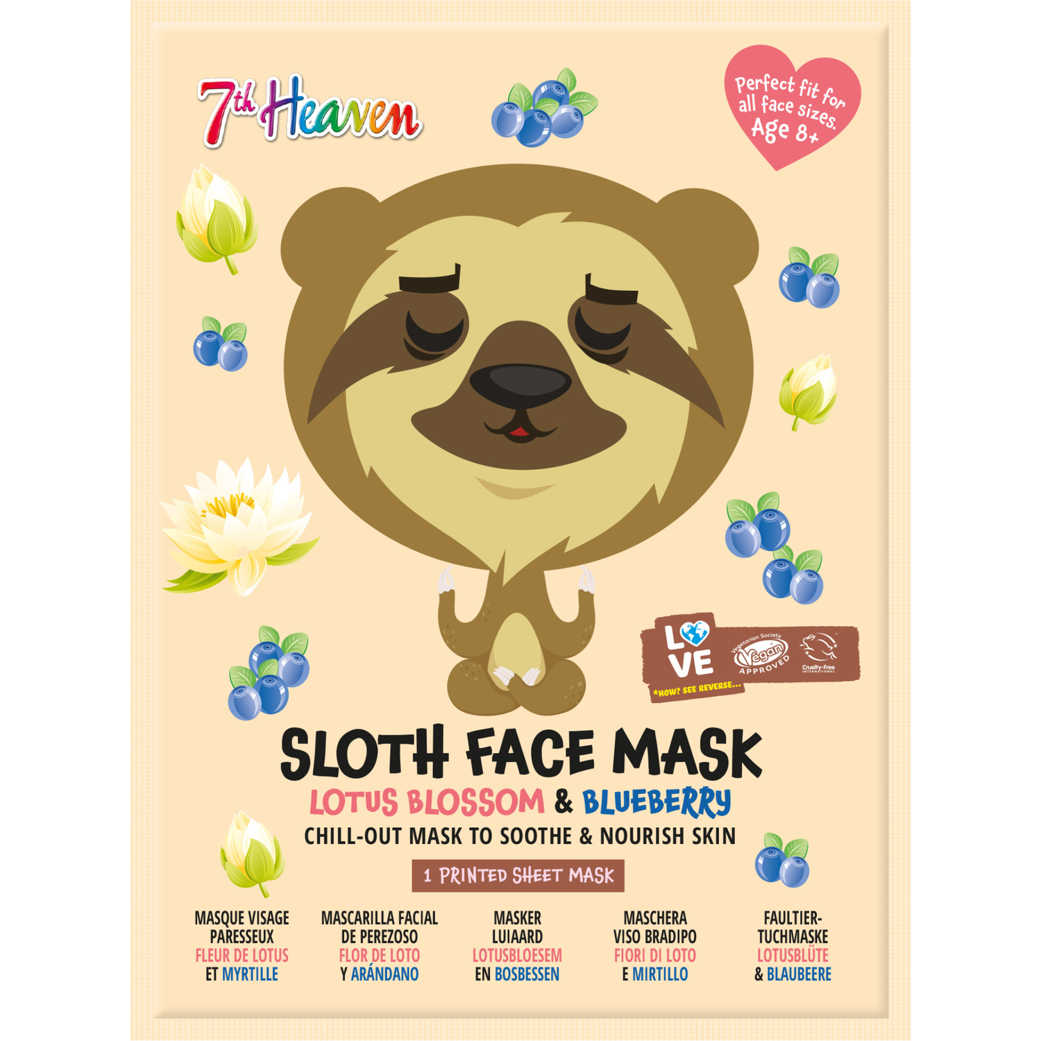 7th Heaven Sloth Sheet Mask - Natural Image
