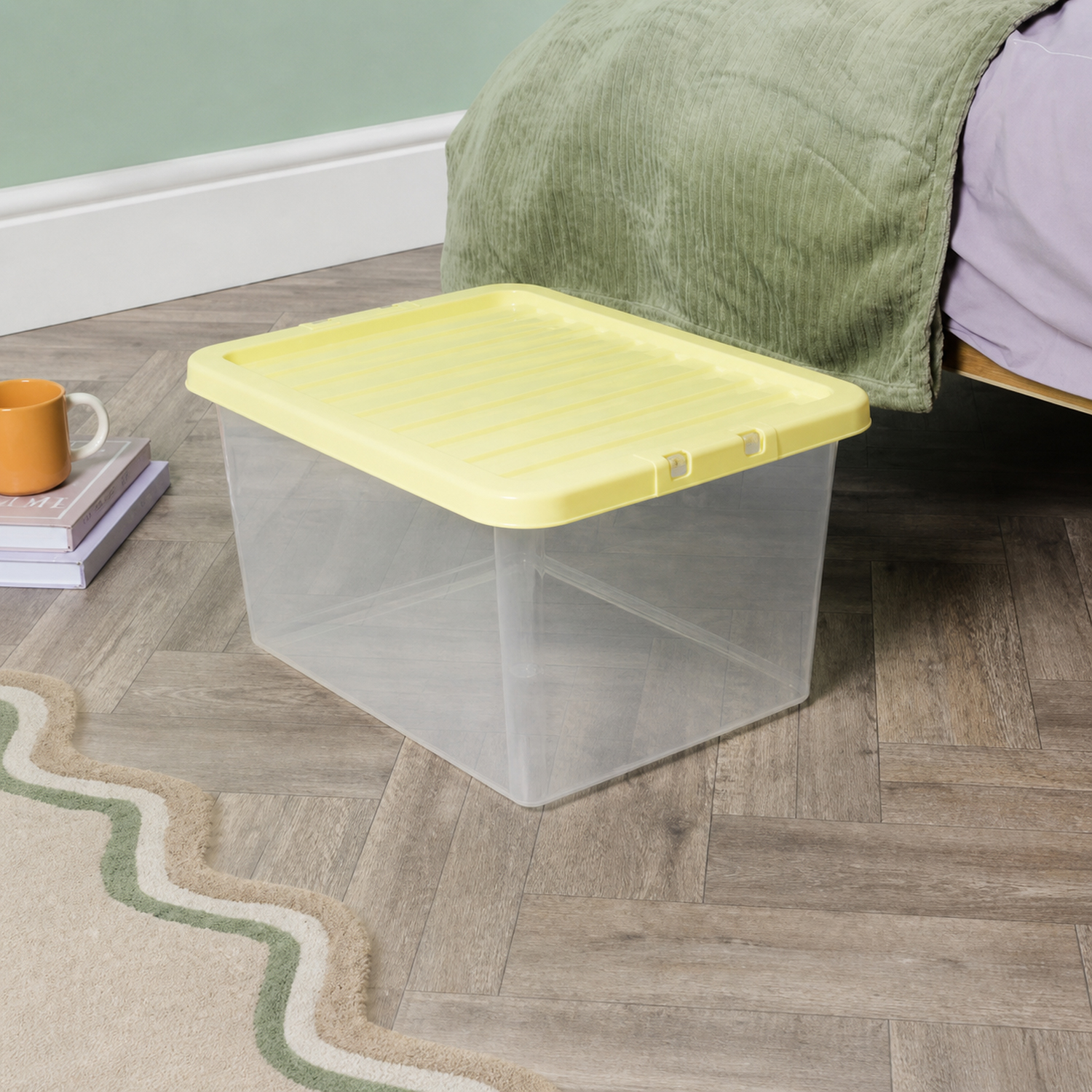 Wham Crystal Storage Box with Lid Yellow Image 2