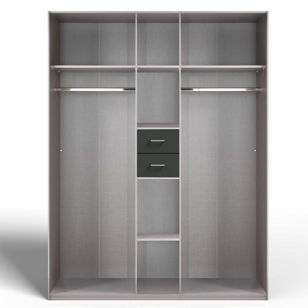TJ'S Roma 6 Door 2 Drawer White and Planked Oak Wardrobe Image 3