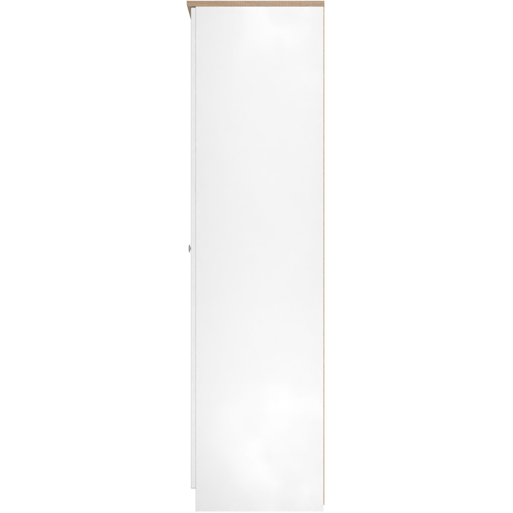 Crowndale Sussex 3 Door White Ash and Bardolino Oak Tall Mirror Wardrobe Ready Assembled Image 7