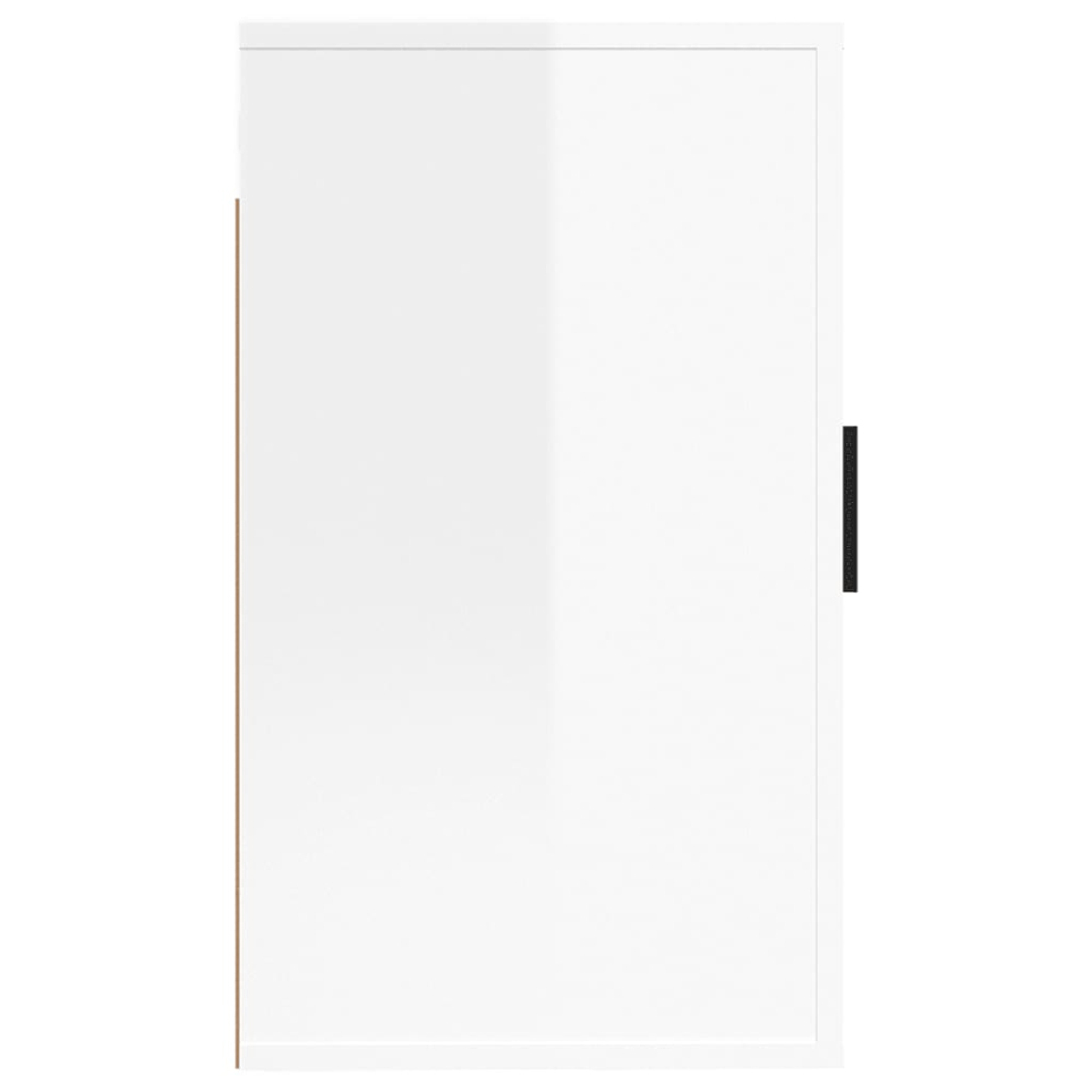 vidaXL Single Door High Gloss White Wall Mounted TV Cabinet Set of 2 Image 7
