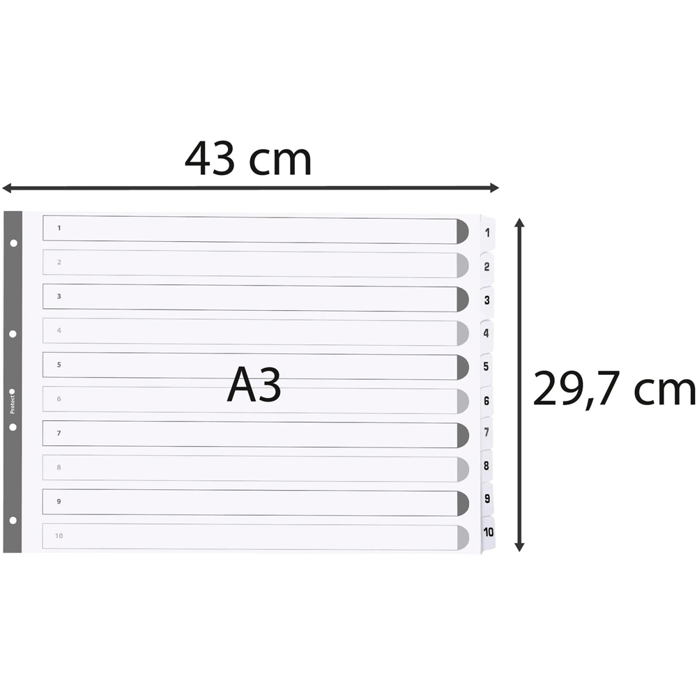 Exacompta A3 White Mylar 1-10 Divider 10 Pack Image 4