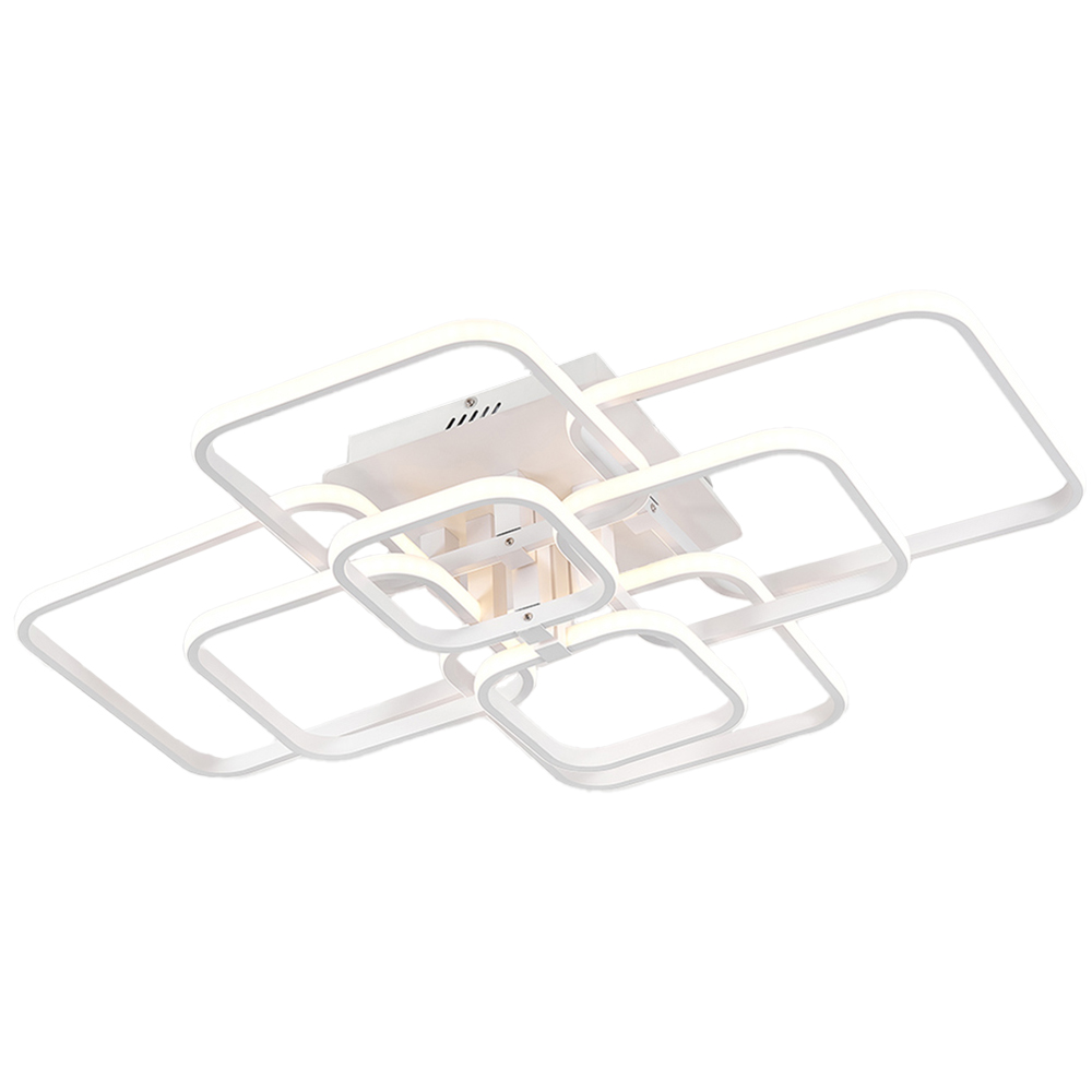 Living and Home White 8 Light Square LED Ceiling Light with Remote Image 1