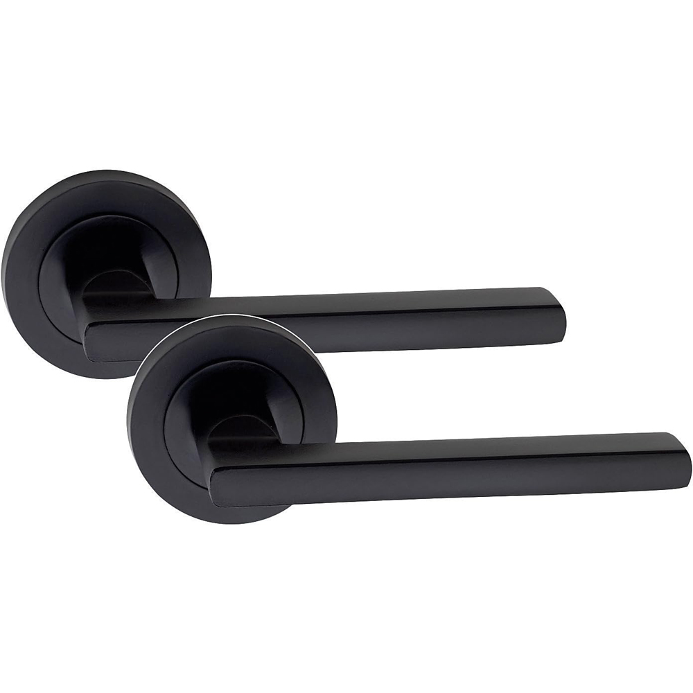Golden Grace Leon Matt Black Door Handle with 3 Lever Mortise and Key Hole Image 3