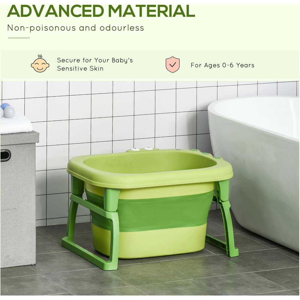 Portland 2 in 1 Green Baby Foldable Bath Tub Image 4