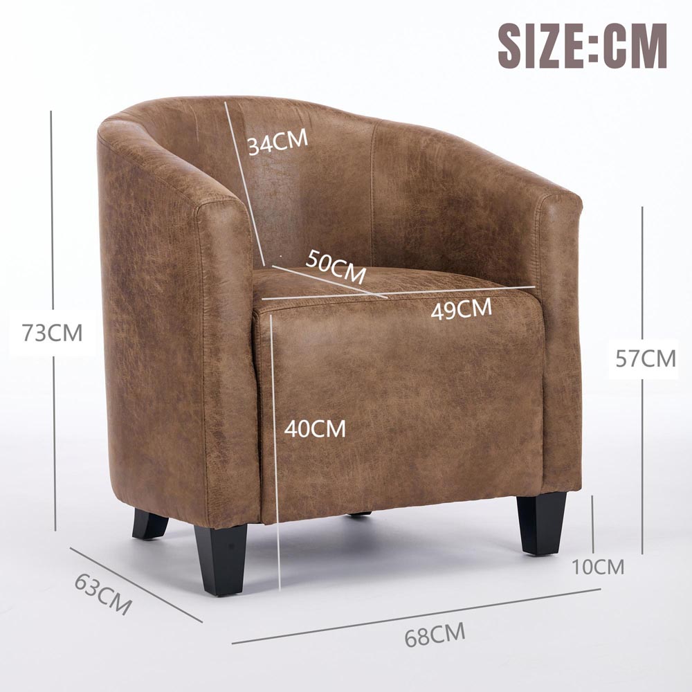 Furniture One Brown Bronzing Fabric Upholstered Tub Chair Image 9