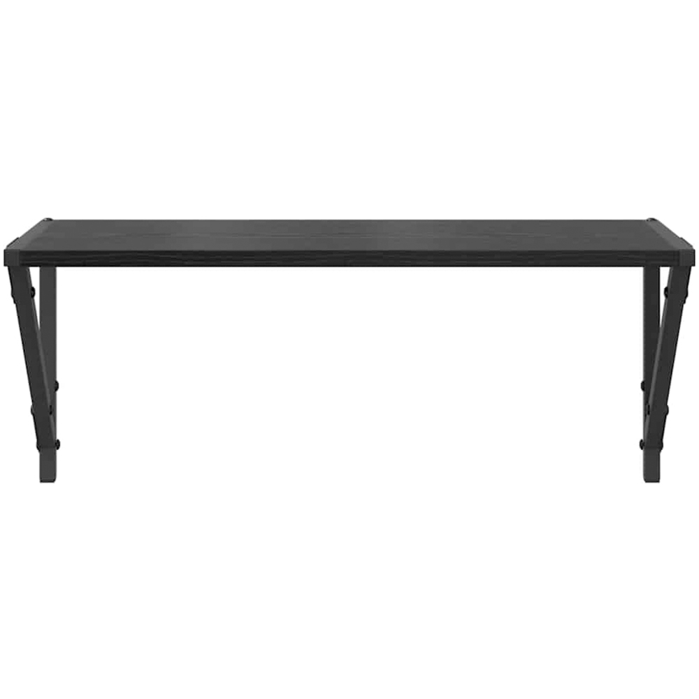vidaXL 60 x 25cm Black Oak Wall Shelf Set of 2 Image 5