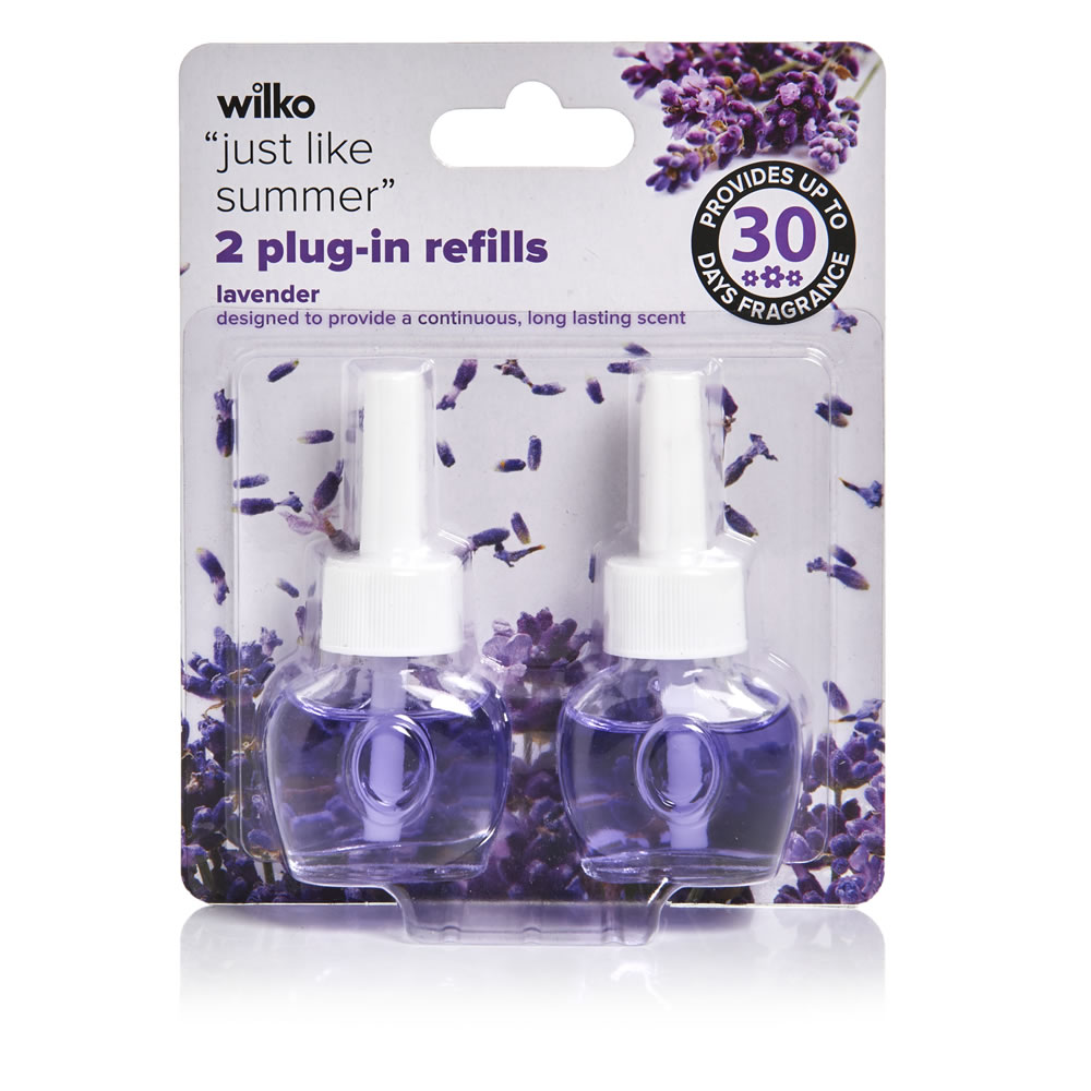 Wilko Lavender Plug In Air Freshener Refills 2 x 20ml Image