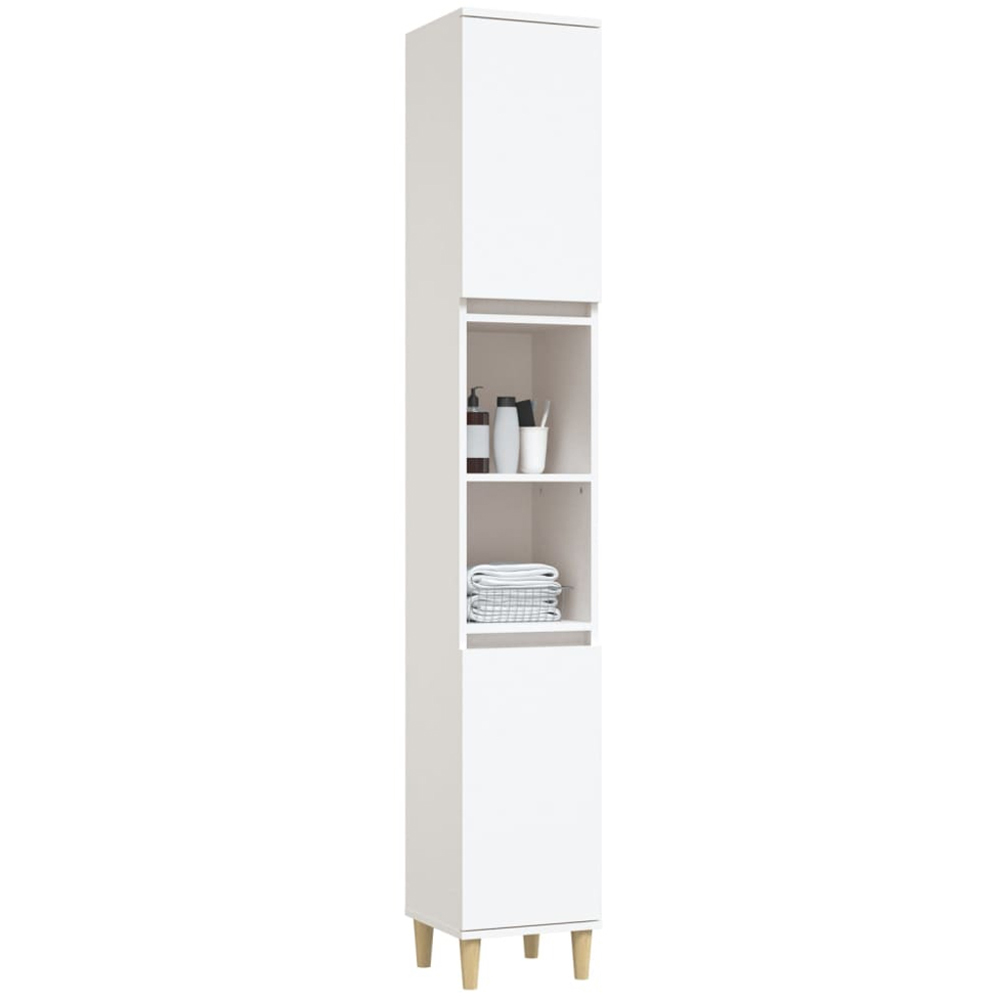 vidaXL 2 Door White Wooden Bathroom Cabinet Image 3