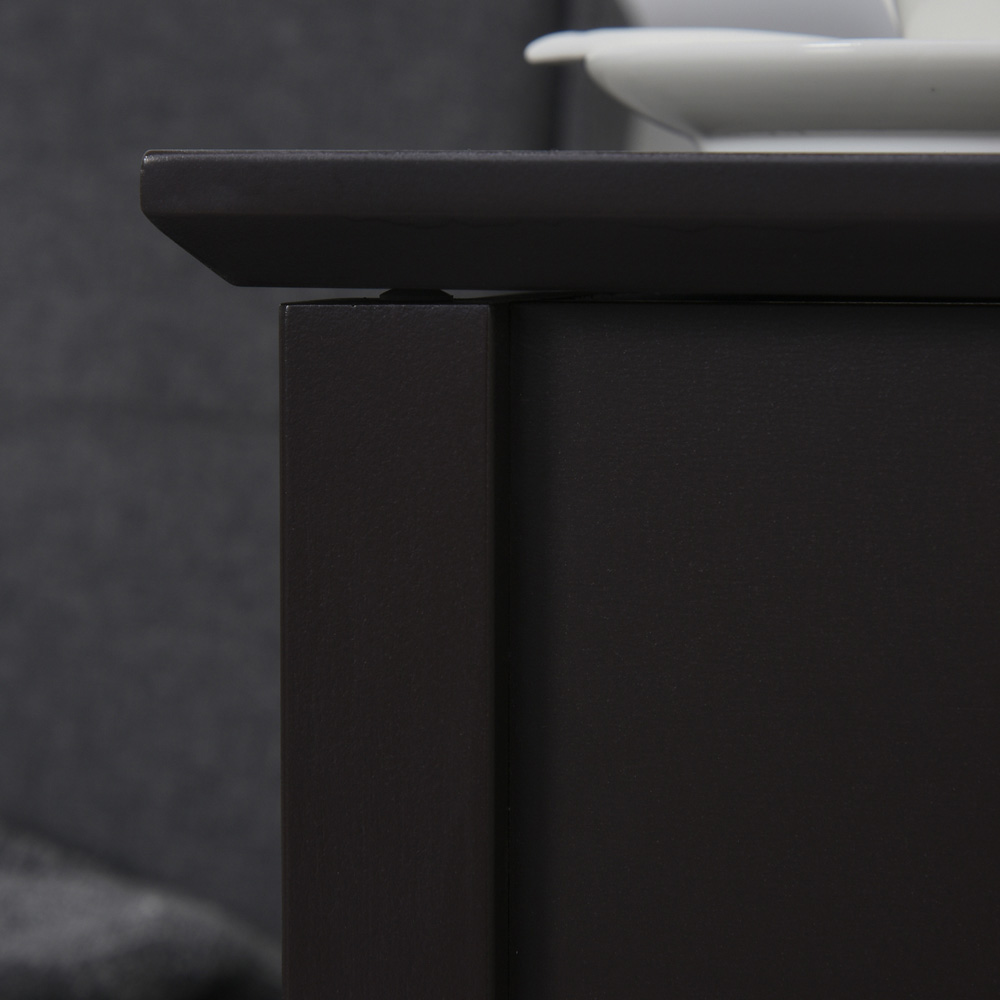 Portland Single Shelf Dark Coffee Flip Top Narrow Side Table Image 3