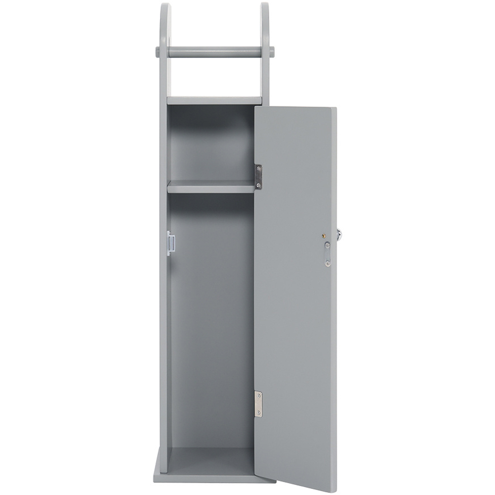 H&O Direct Grey Wooden Toilet Roll Holder Cabinet Image 3