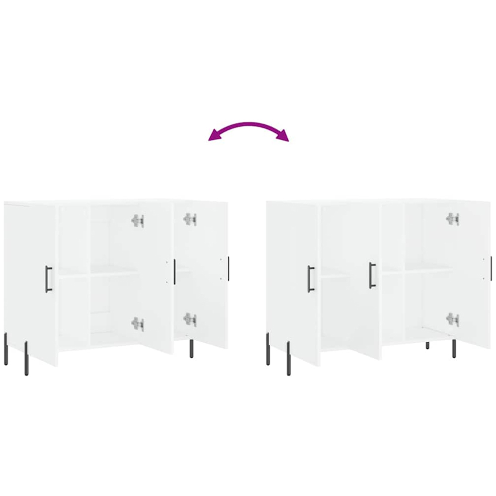 vidaXL 3 Drawer White Sideboard Image 9