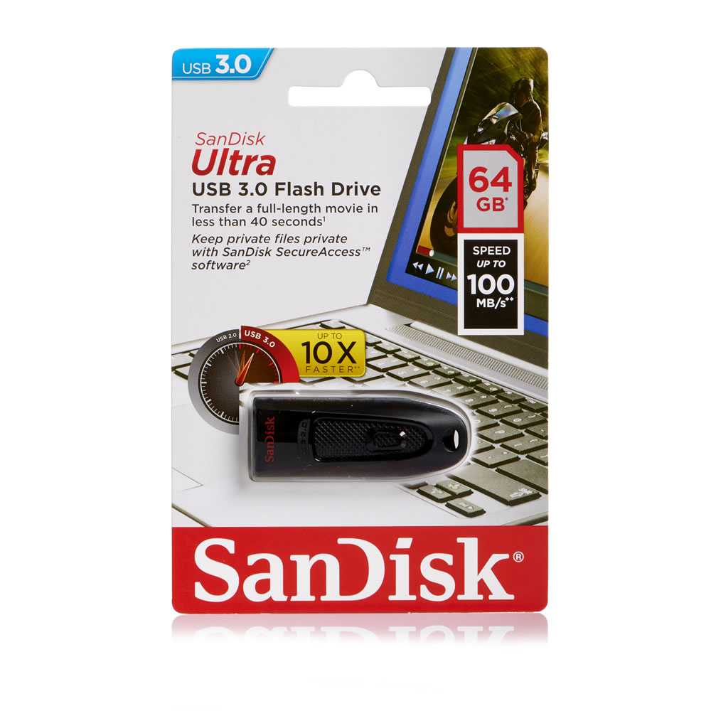 SanDisk 64GB Ultra USB 3.0 Flash Drive Image
