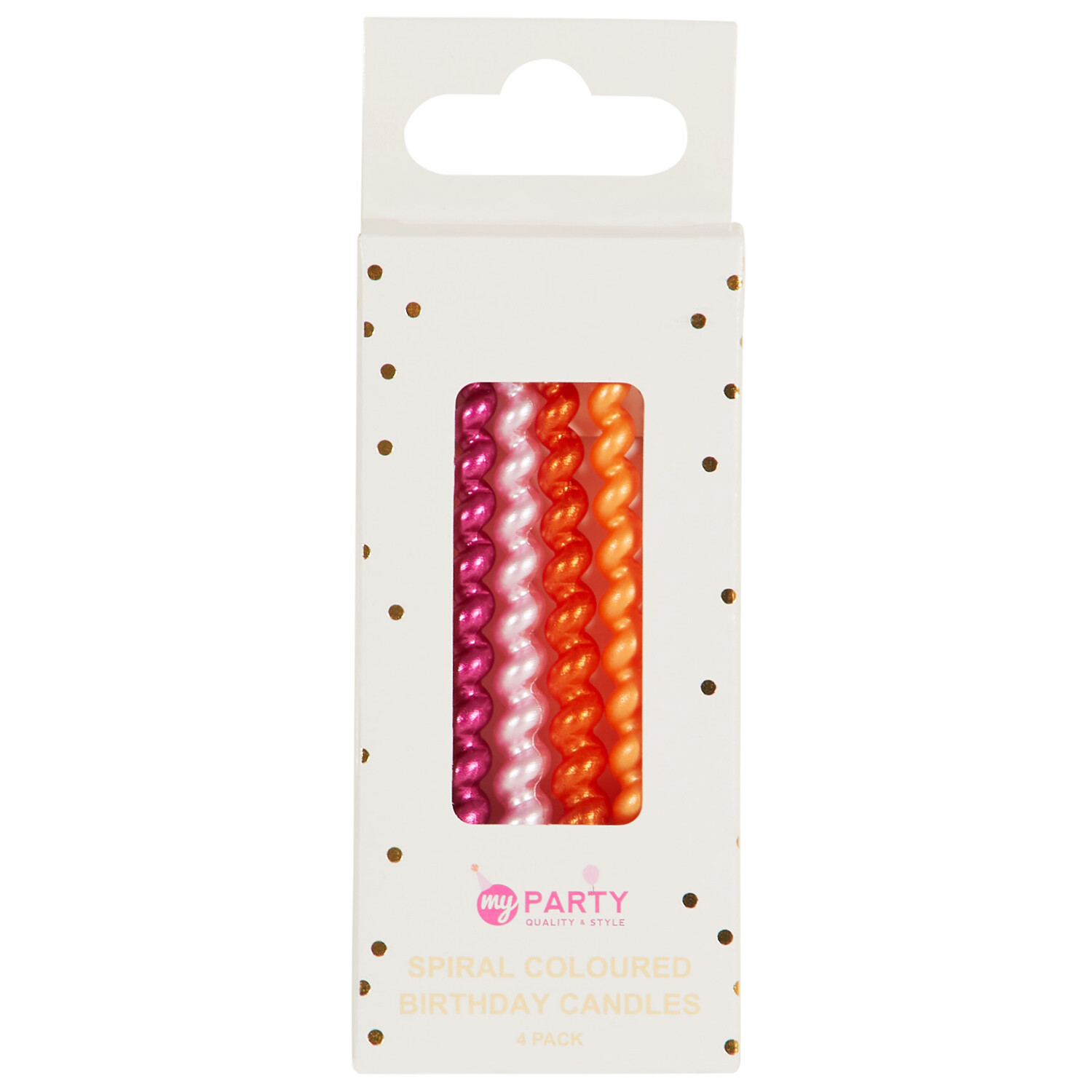 Pack of 4 Spiral Coloured Birthday Candles - Multicolour Image 1