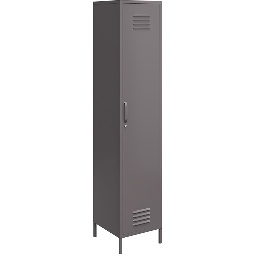Dorel Bradford Single Door Grey Metal Locker Storage Cabinet Image 2
