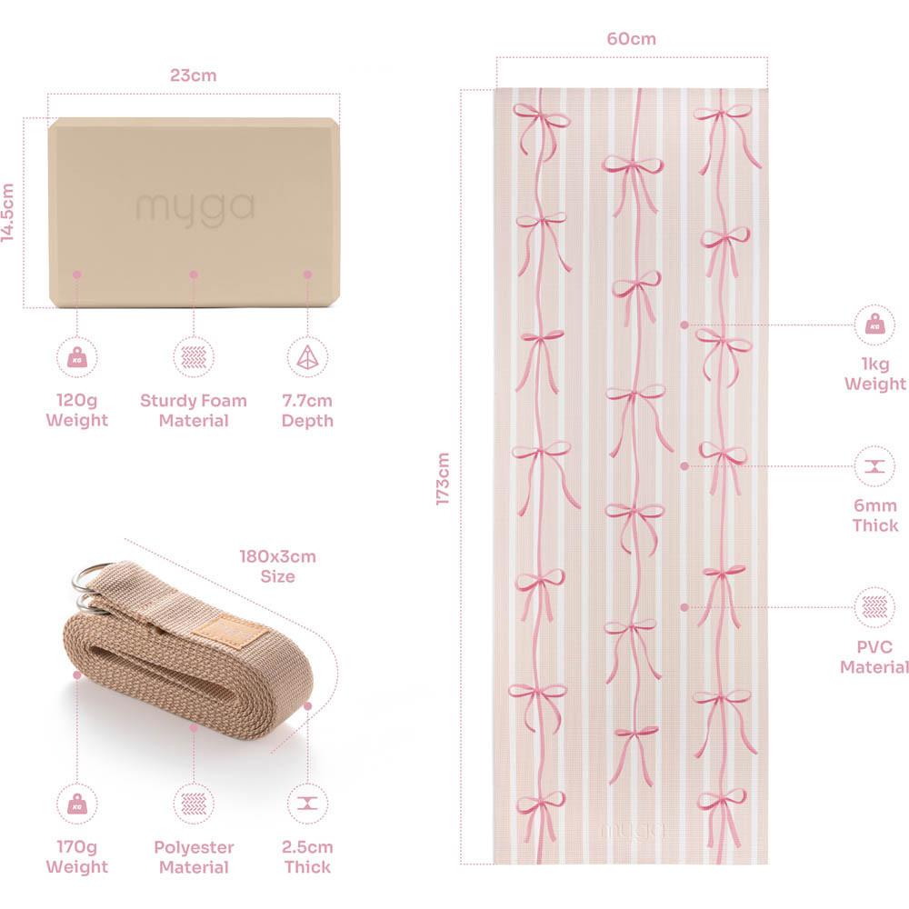 Myga Pink Bow Yoga Starter Set Image 4