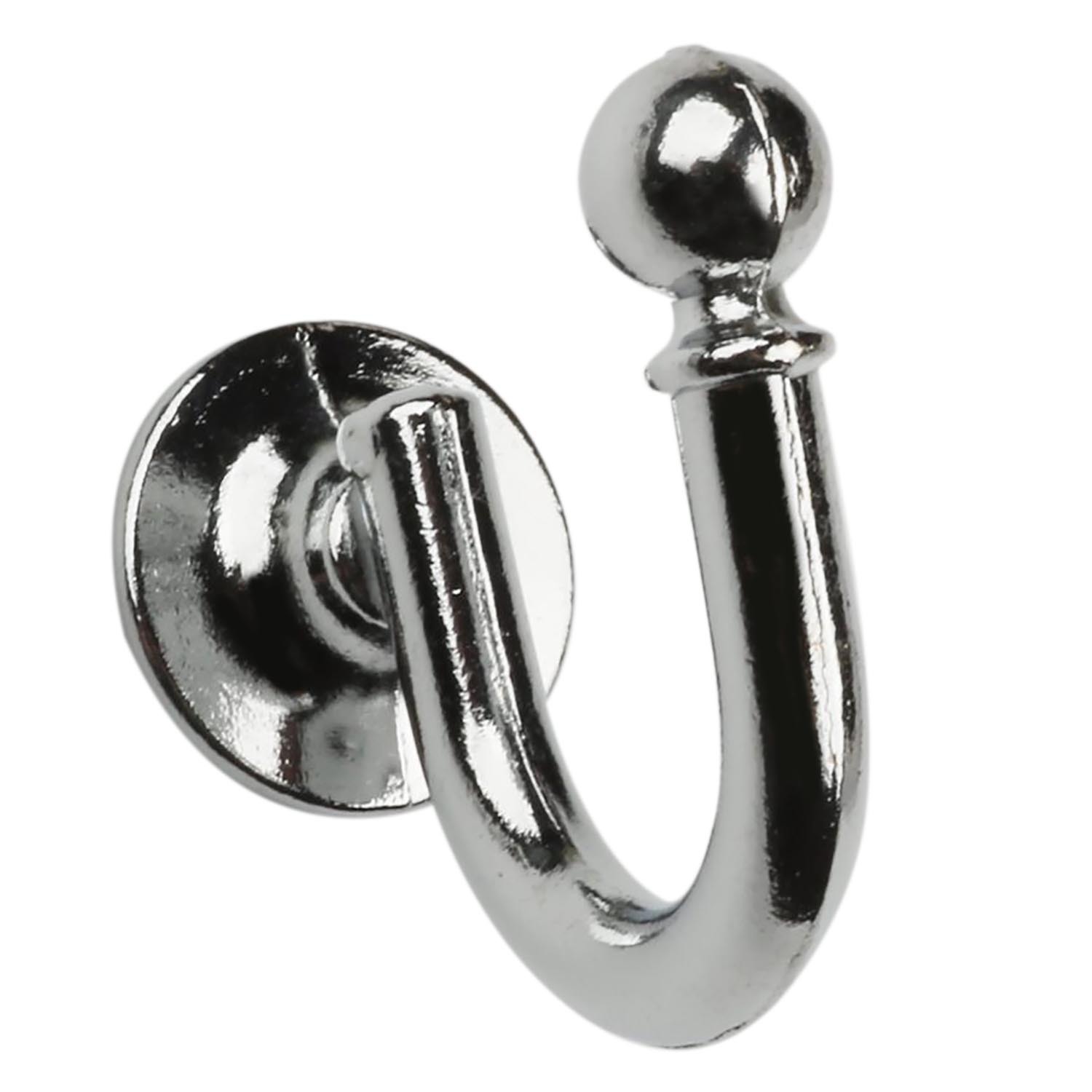 Pack of Two Boston Tie Back Hooks - Satin Silver Image
