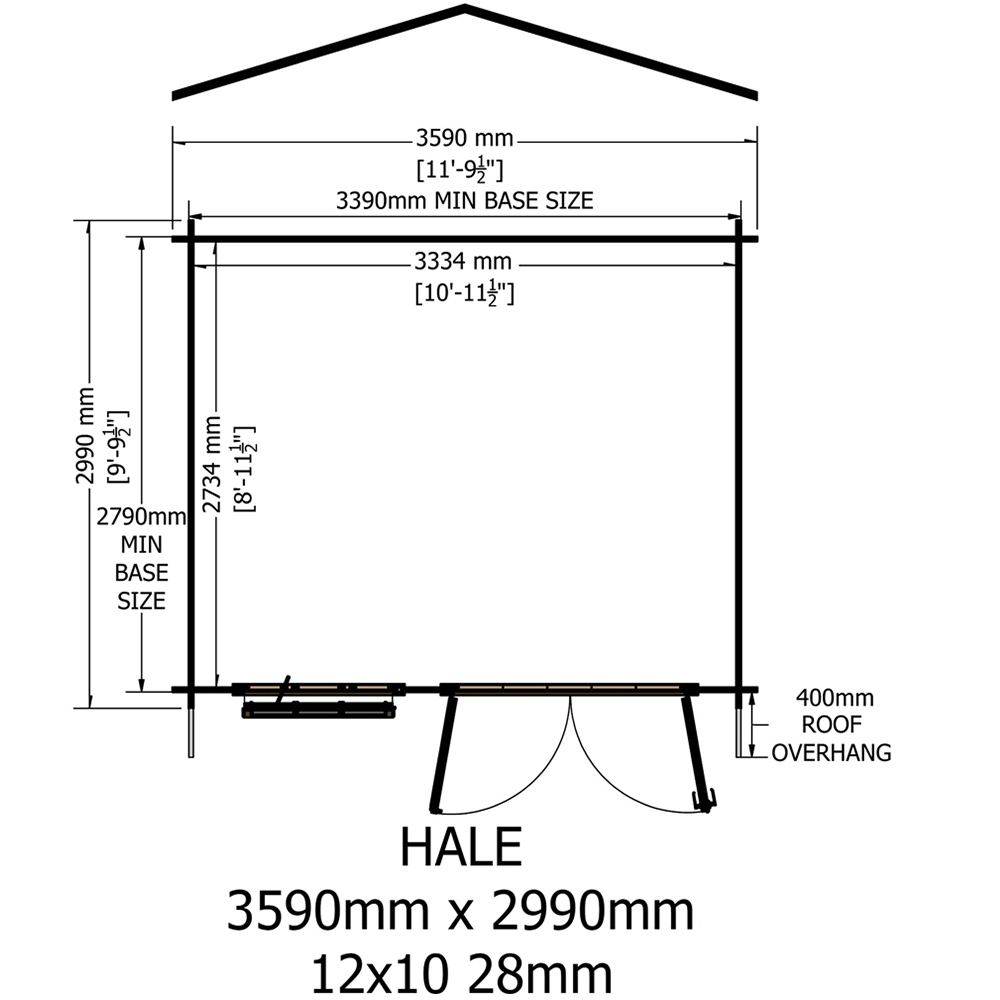 Shire Hale 12 x 10ft Log Cabin Image 8