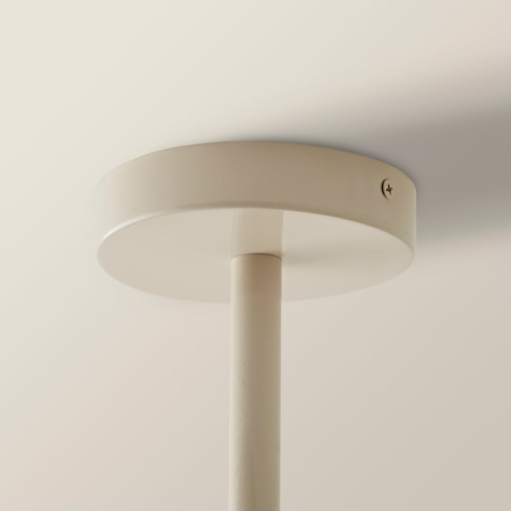 ValueLights Parker 3 Way Cream and Walnut Ceiling Light and Bulbs Image 5