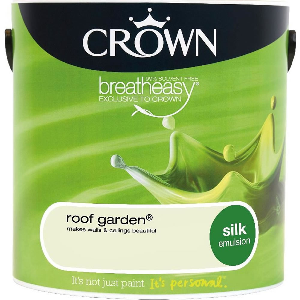 Crown Silk Emulsion Paint                         Roof Garden 2.5L Image 1